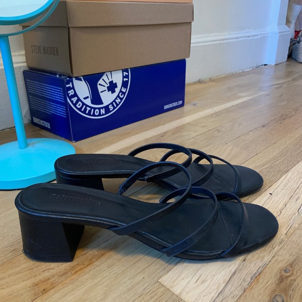 Reformation Black Heeled Sandals